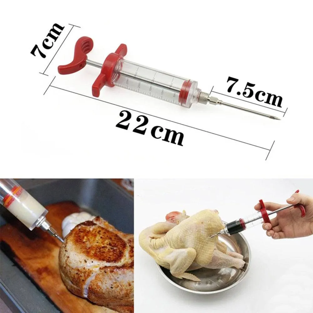 BBQ Meat Flavor Injector Kithen Sauce Marinade Syringe