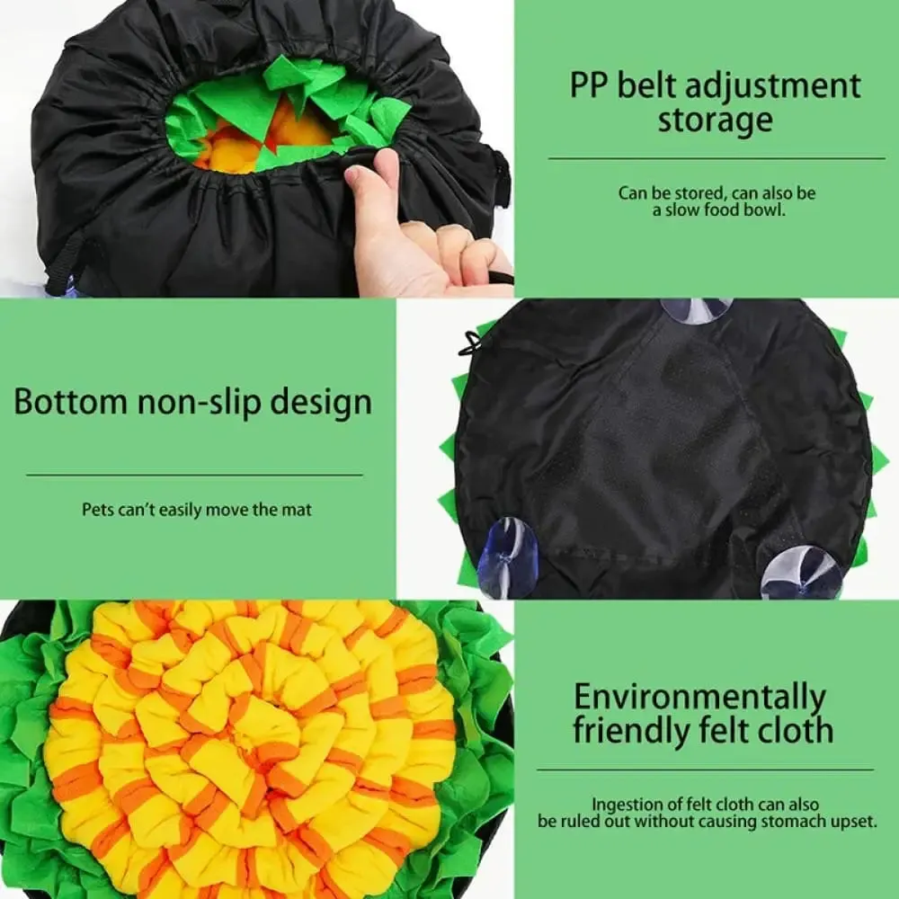 Bite-resistant Foldable Anti-slip Dog Puzzle Hide Food Snuffle Mat