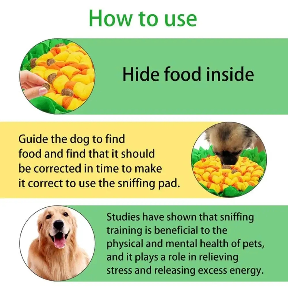 Bite-resistant Foldable Anti-slip Dog Puzzle Hide Food Snuffle Mat