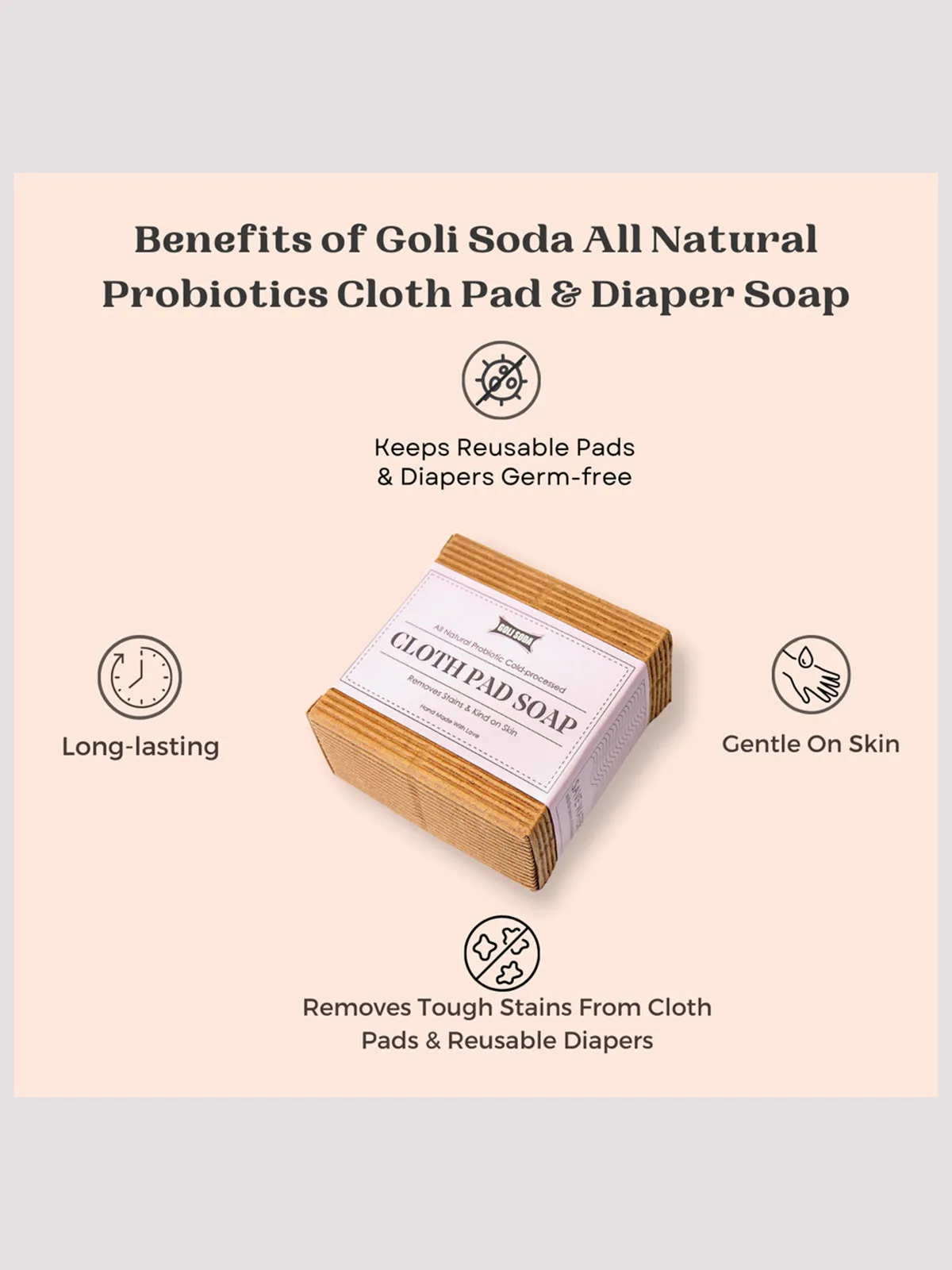 Goli Soda All Natural Probiotics Cloth Pad and Diaper Soap