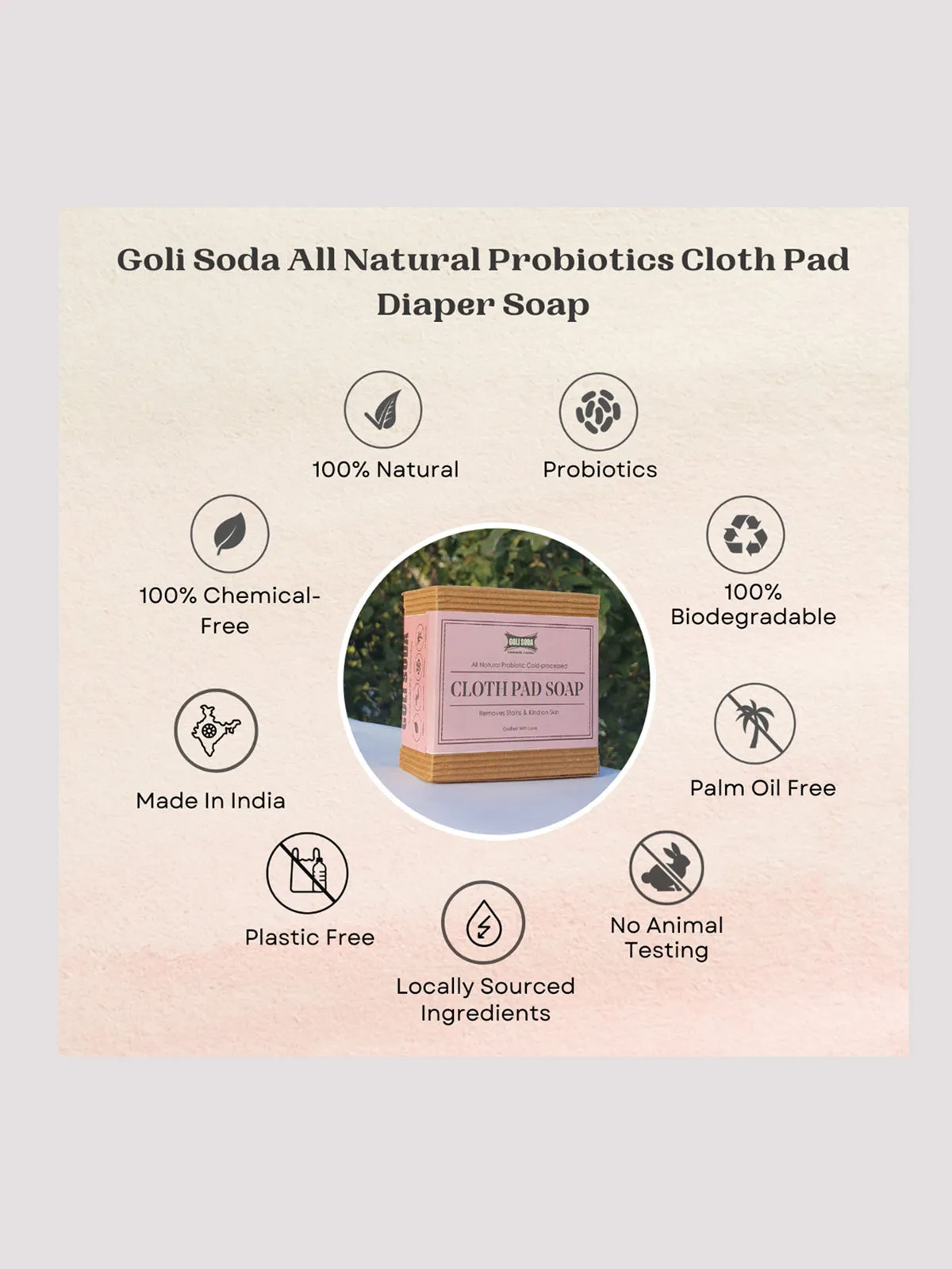 Goli Soda All Natural Probiotics Cloth Pad and Diaper Soap