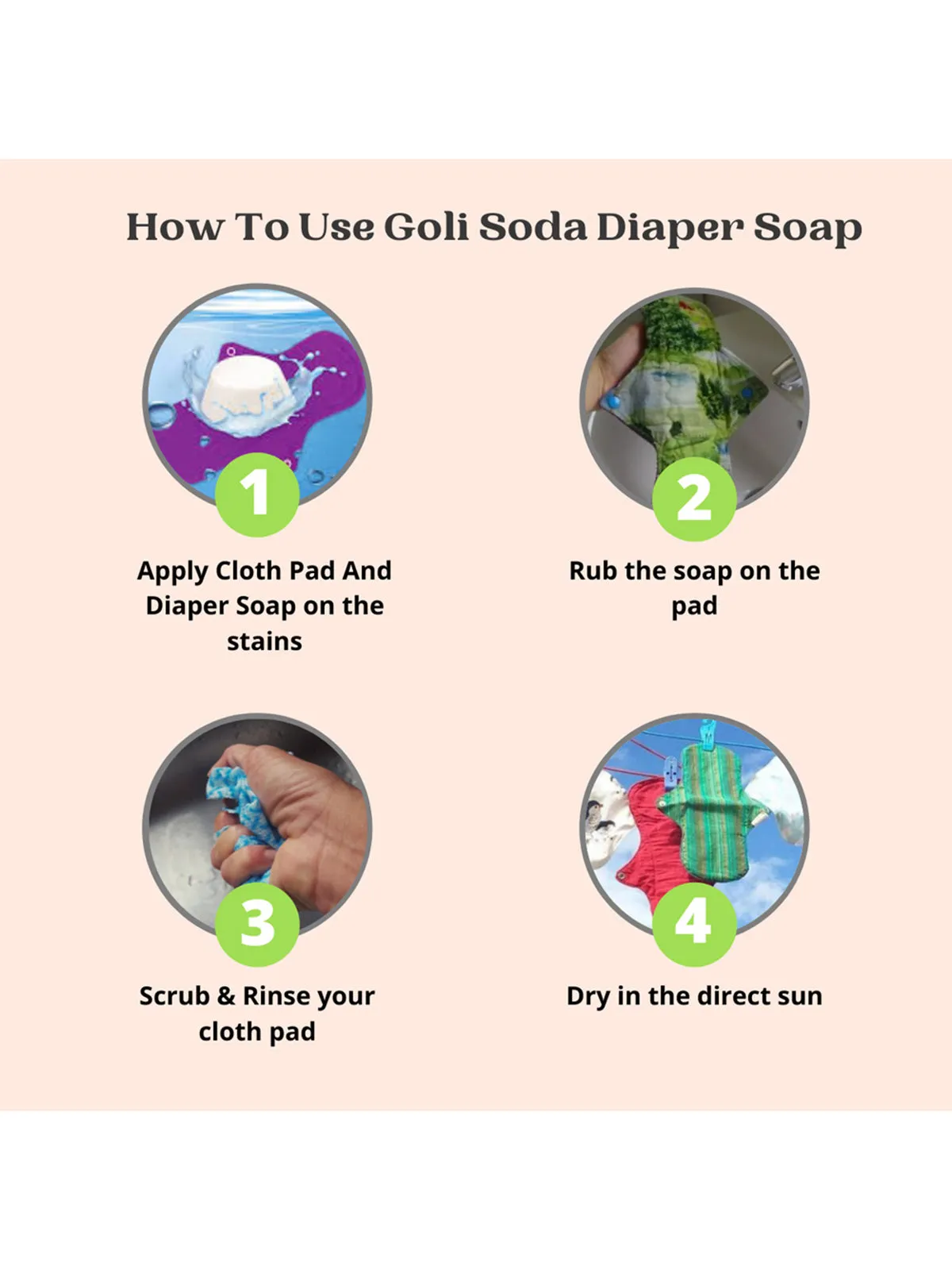 Goli Soda All Natural Probiotics Cloth Pad and Diaper Soap