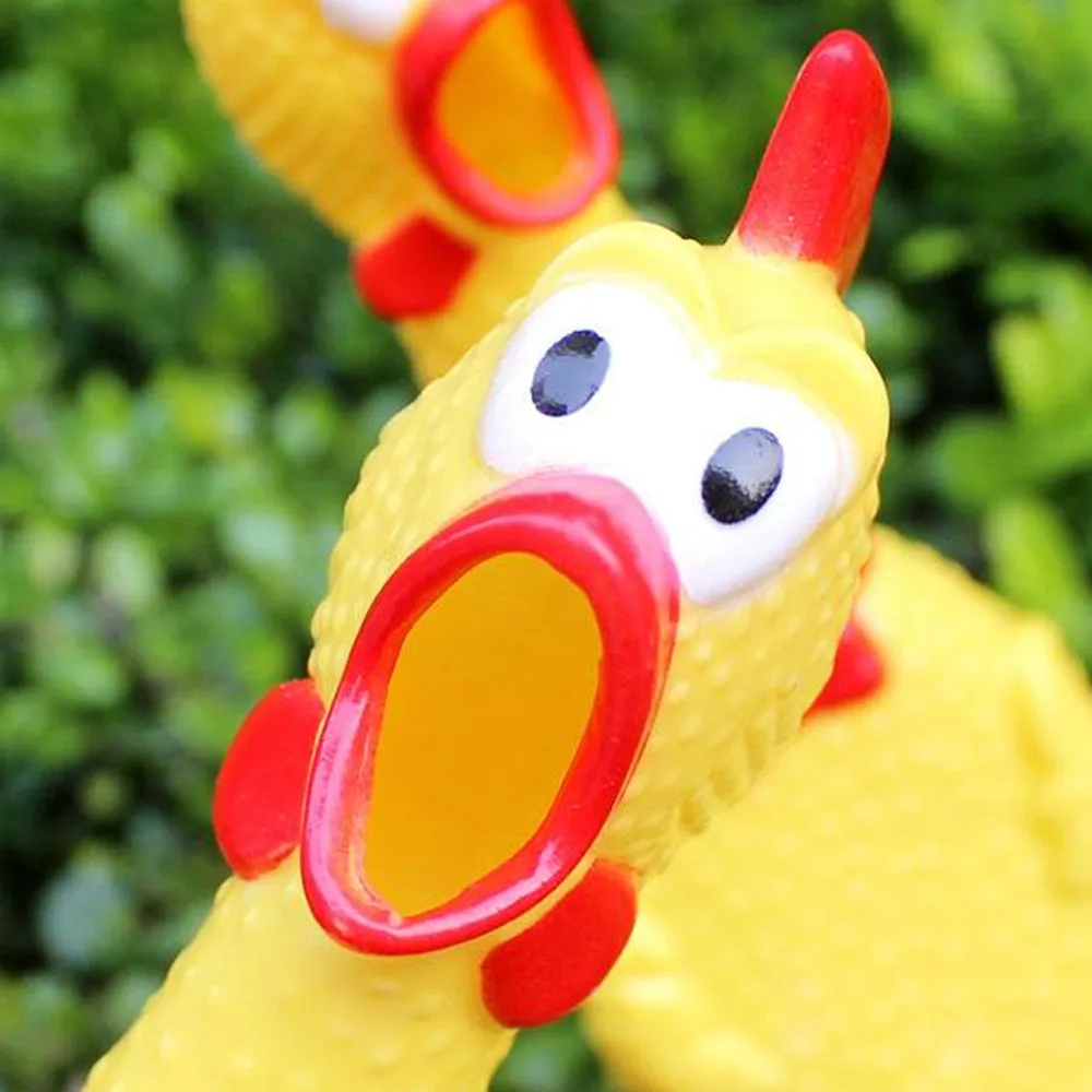Pet Dog Puppy Chicken Toy Squeeze Squeak Shrilling Chew Screaming Play Gift New