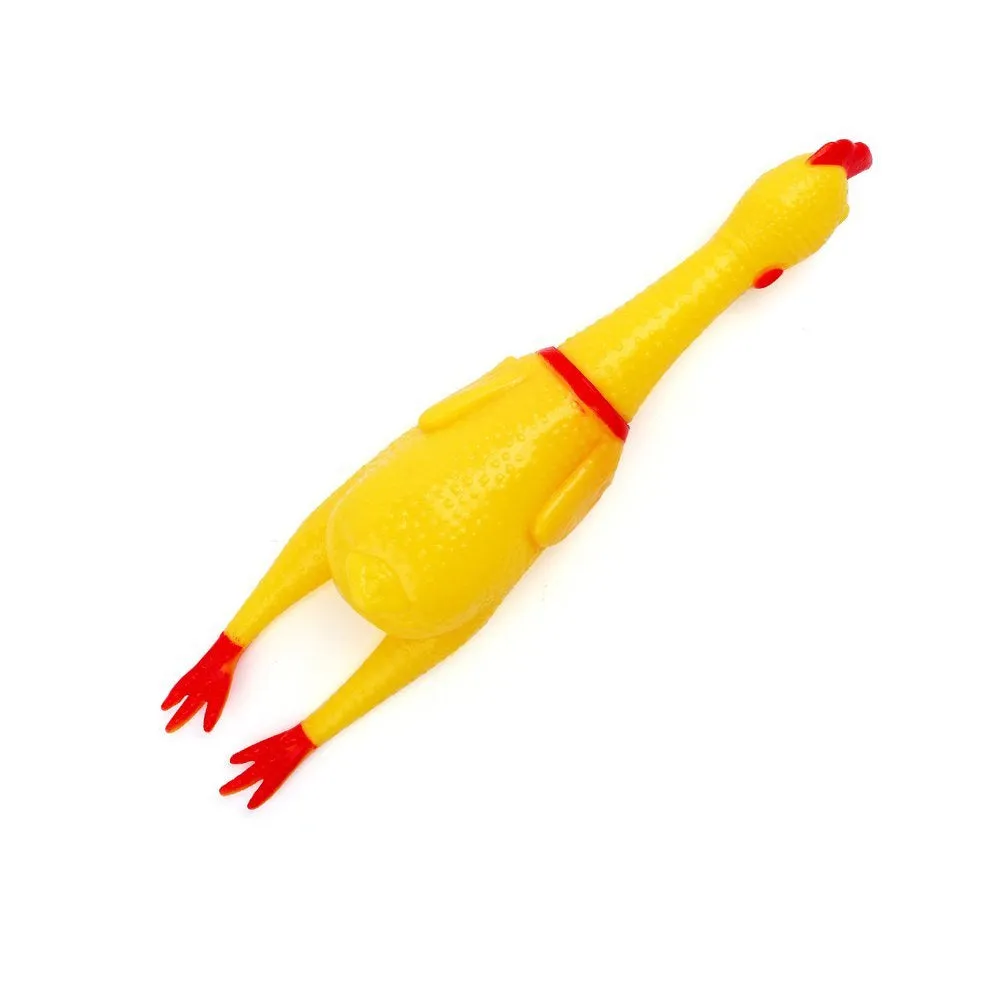 Pet Dog Puppy Chicken Toy Squeeze Squeak Shrilling Chew Screaming Play Gift New