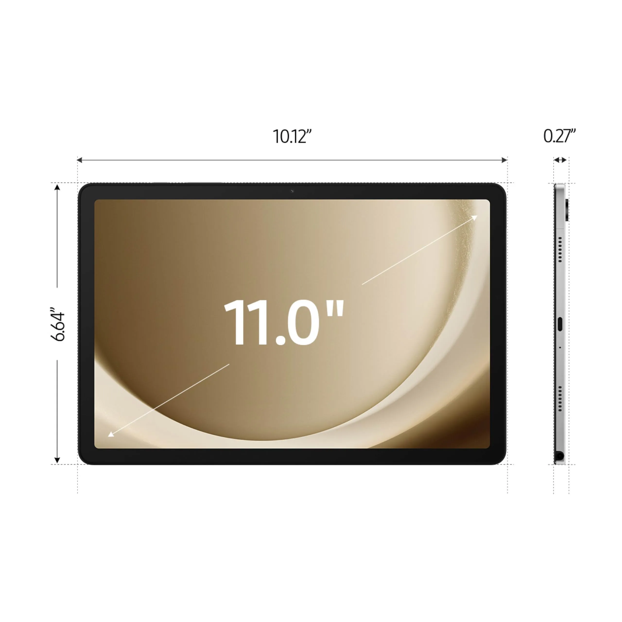 Samsung Galaxy Tab A9  Plus 11 128GB Android Tablet, Big Screen, Quad Speakers, Upgraded Chipset, Multi Window Display, Slim, Light, Durable, Kids Friendly Design, US Version, 2024, Silver