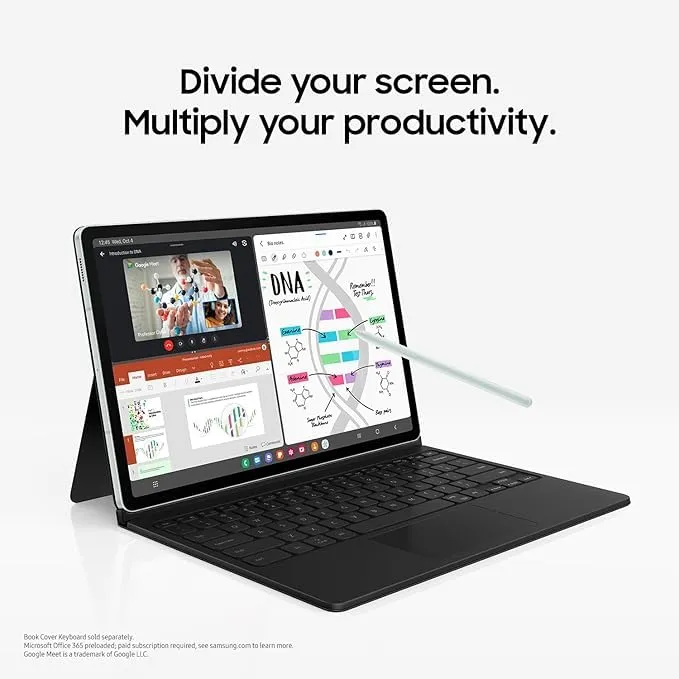 SAMSUNG Galaxy Tab S9 FE  Plus 12.4 128GB Android Tablet, Long Battery Life, Powerful Processor, S Pen, 8MP Camera, Lightweight Durable Design, Expandable Storage, US Version, 2023, Lavender